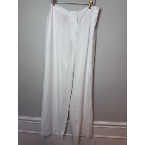 Eileen Fisher White Linen Wide Leg Pants Size 1X NWT - Picture 11 of 16